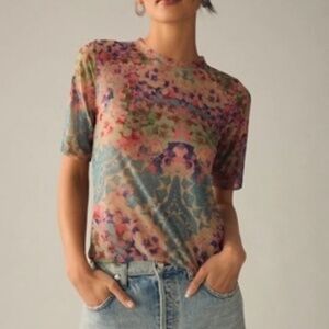 Anthropologie Porridge Mesh Half-Sleeve Top M